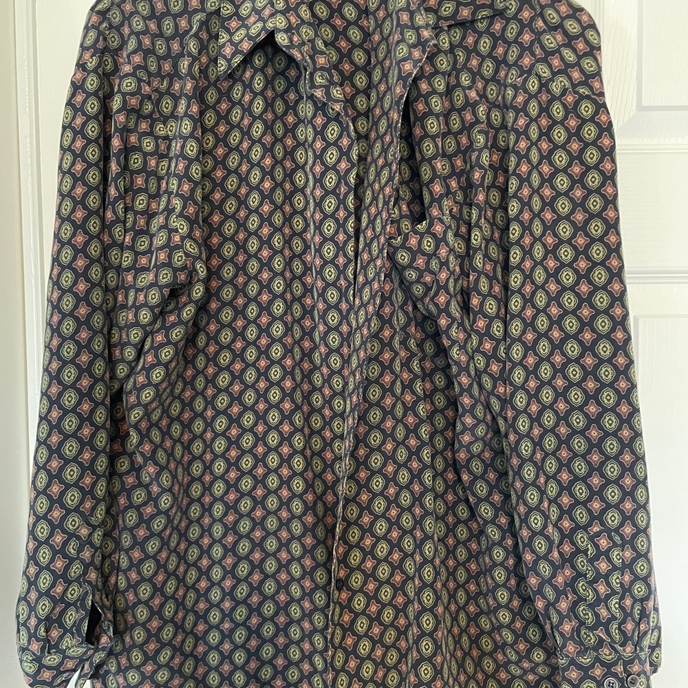 Vintage Patterned Long Sleeve Shirt (XL)